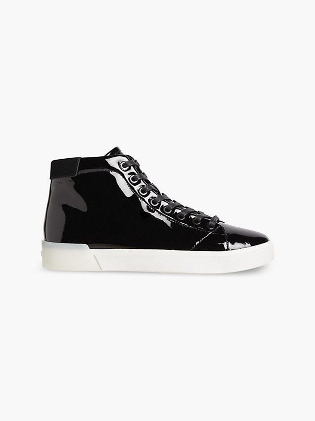 Calvin Klein USA Leather High-Top Womens Sneakers Black 1758390-AG